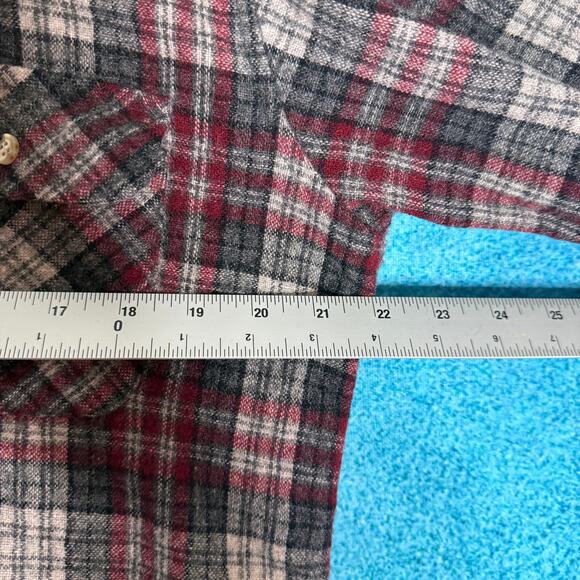 VTG Wild River Wool Shirt Men’s Plaid Gray Red Made in Korea Shacket Sz L - Picture 4 of 13